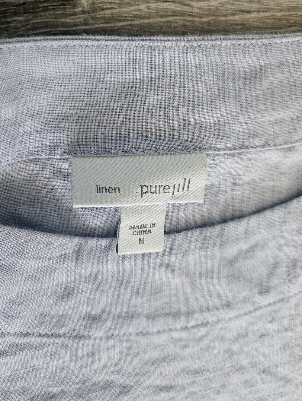 Pure J Jill Mixed Media Linen Tencel Shift Dress Lavender Lagenlook Resort Sz M - Picture 4 of 11